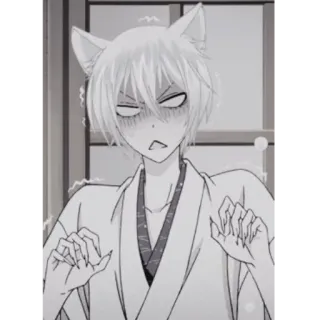 😱 0901f062 Tomoe Kamisama Kiss Anime, Volpe, Kawaii, Manga, Ragazzo, Orecchie da gatto telegram sticker