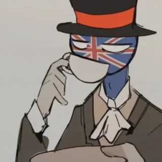 🍵 0c86ca4d bandiera, paese, tè, cappello a cilindro, Regno Unito, Inghilterra, Countryhuman telegram sticker