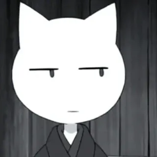 😑 14d6b57f gatto, cartone animato, anime, faccia, espressione telegram sticker