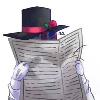 🍵 702f5204 no. cappello, giornale, lettura, personaggio telegram sticker
