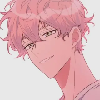 💕 7f55fec8 Anime, Cartone animato, Capelli rosa, Sorridendo, Personaggio, Ritratto telegram sticker