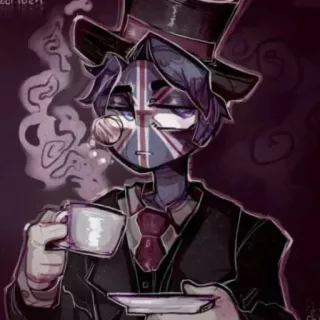 😒 8bf6b8ec countryhumans, uk, Union Jack, Regno Unito, bandiera, cartone animato, personaggio, cappello telegram sticker