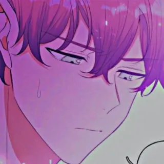 💞 e108077f Anime, Uomo, Cartone animato, Viola, Triste telegram sticker