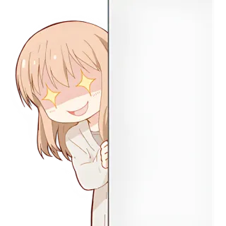 🤩 0a487012 gadis anime, senang, mata bersinar, chibi, imut, mengintip telegram sticker