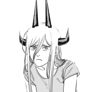 😐 241d4a92 Power Chainsaw Man Anime, Chainsaw Man, Power, Diabeł, Rogi telegram sticker