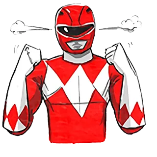 😡 2e0f365a Red Ranger Power Rangers power rangers, red ranger, superhero, cartoon, tv show, retro, 90s telegram sticker