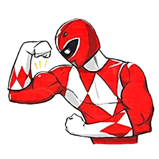 💪 dee520b2 Red Ranger Power Rangers Power Rangers, Red Ranger, superhero, action, fighter, cartoon, strong, muscle telegram sticker
