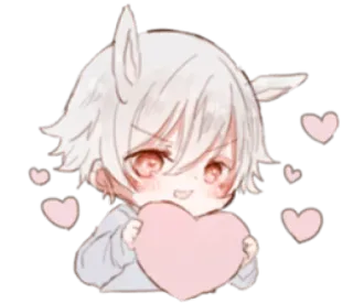 🤍 51b88c1f Anime, Chibi, Niedlich, Herzen, Kawaii telegram sticker