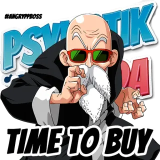 🌱 586d958d TIME TO BUY pegatina, comprar, maestro roshi, dragon ball telegram sticker