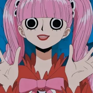🐰 e8156f3a Perona One Piece Anime, Manga, Perona, One Piece, Postać, różowe włosy, słodkie telegram sticker