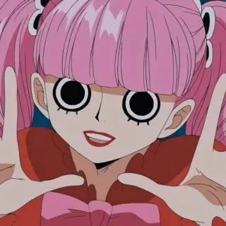 🐰 eb8f2078 Perona One Piece Anime, Kreskówka, Różowe włosy, Perona, One Piece, Postać telegram sticker