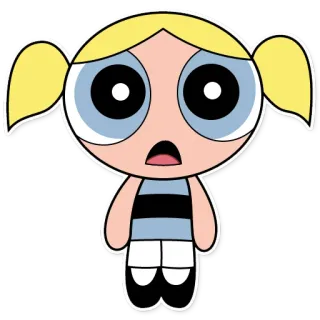 😦 15973e69 Bubbles The Powerpuff Girls Desenho animado, As Meninas Superpoderosas, Docinho, Super-herói, Garota whatsapp sticker