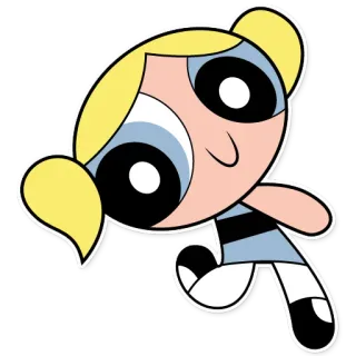 💃 67255c3f Bubbles Powerpuff Girls desenho animado, personagem, garota, loira, fofo whatsapp sticker