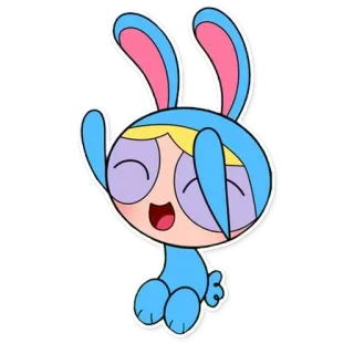🐰 e97b5a4f Bubbles The Powerpuff Girls desenho animado, coelho, fantasia, fofo, menina whatsapp sticker