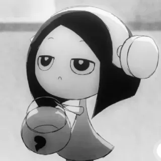 😕 20e476fa Animé, Dessin animé, Personnage, Noir et blanc, Casque audio, Triste telegram sticker