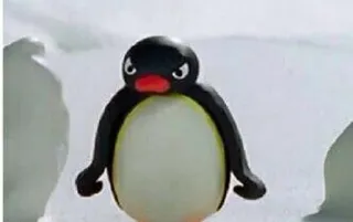 ๐ e22de462 Pingu penguin, cartoon, claymation, angry, irritated telegram sticker