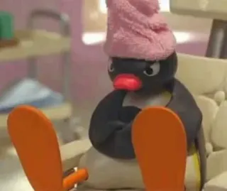 ๐ก f33304bd Pingu penguin, cartoon, claymation, angry, moody telegram sticker