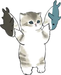 🦈 43a5cb39 kat, kitten, schattig, dier, haai, speelgoed whatsapp sticker