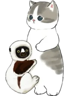 🐒 4ca0d49e kat, lemur, schattig, dier, vriendschap, cartoon whatsapp sticker