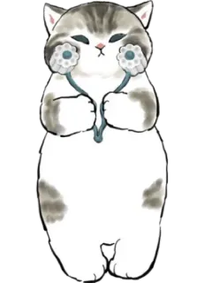 💆‍♀️ 7a1c76a3 kat, schattig, dier, bloemen, cartoon whatsapp sticker