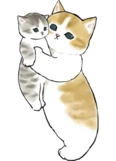 🥰 dce8a069 kat, kitten, dieren, schattig, huisdier, moeder, familie whatsapp sticker