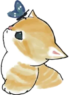 🦋 df68f07e kat, kitten, vlinder, schattig, dier, cartoon whatsapp sticker