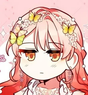 😌 0355c193 Garota anime, Chibi, Cabelo rosa, Borboletas, Fofo, Desenho animado, Adesivo whatsapp sticker