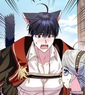 😟 55c20243 Anime, Orelhas de gato, Personagem, Preocupado, Chocado whatsapp sticker