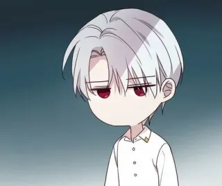 😶 70ec4409 Chibi, Estilo anime, Desenho animado, Cabelo branco, Olhos vermelhos whatsapp sticker