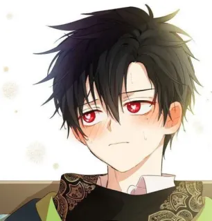 😍 8f2315e8 Garoto anime, olhos vermelhos, rubor, estilo anime whatsapp sticker