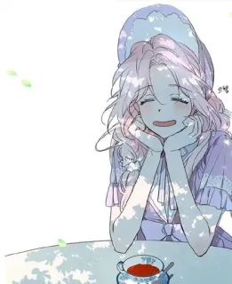 😊 b730b7b0 Anime, Garota, Chá, Fofo, Relaxante, Kawaii whatsapp sticker