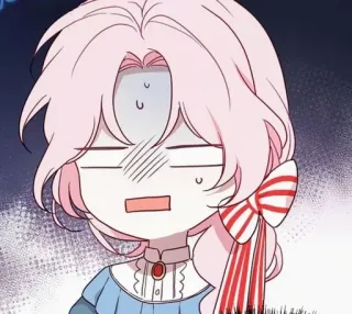 😓 f95f23c3 desenho animado, menina, cabelo rosa, laço, anime, mangá whatsapp sticker