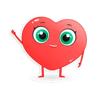 👋 161aeaec cœur, dessin animé, amour, mignon, rouge, animation telegram sticker