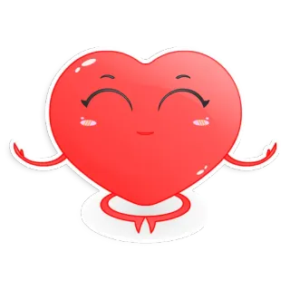 🧘‍♂️ 6aa054fb coeur, mignon, autocollant, amour, kawaii, coeur rouge telegram sticker