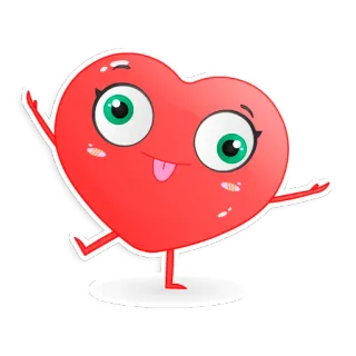 🤪 72e65ff1 coeur, dessin animé, amour, mignon, animation, personnage telegram sticker
