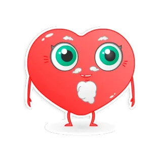 👨‍🦳 77661be8 coeur, dessin animé, mignon, kawaii, yeux, personnage telegram sticker