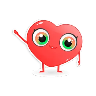 👶 81033145 coeur, dessin animé, mignon, amour, salutation, animation telegram sticker