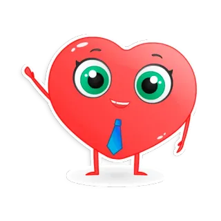 👔 9925e042 coeur, dessin animé, cravate, salutation, amour, émotion telegram sticker