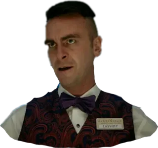 ☦ be11430e CASSIDY hombre, cassidy, etiqueta identificativa, chaleco, pajarita telegram sticker