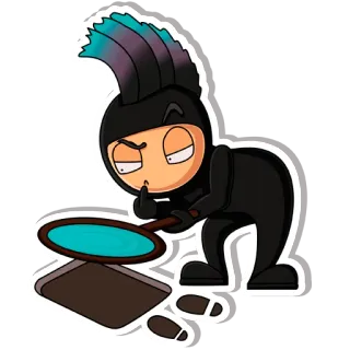 🧐 c442a33a detective, impronta, lente d'ingrandimento, cartone animato, indagine, spia, criminale telegram sticker