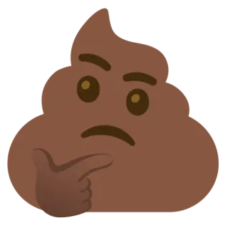 ✨ 0990c5cf emoji, cacca, pensando, domanda, marrone, curioso, dubbio telegram sticker