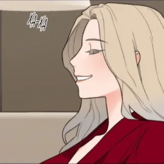 😎 38f8cf34 KA-HA femme, cheveux blonds, dessin animé, souriant telegram sticker