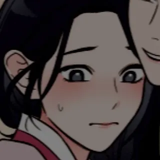 😳 6c835b12 femme, dessin animé, visage, émotionnel, rougir, mignon telegram sticker