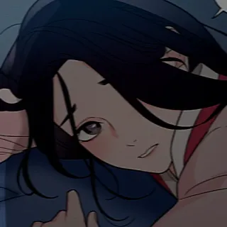 😳 7a803784 femme, animé, dessin animé, visage, portrait, fille telegram sticker