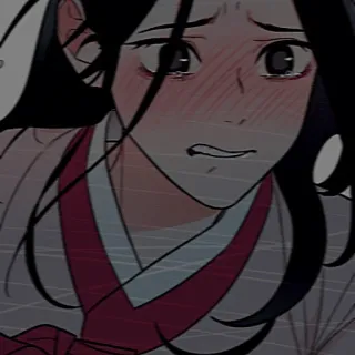 😢 8fbf0699 animé, pleurer, triste, émotionnel, fille, cheveux longs telegram sticker