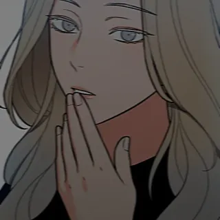 😶 974bce94 femme, blonde, féminin, fille, portrait, animé, manga, personnage telegram sticker