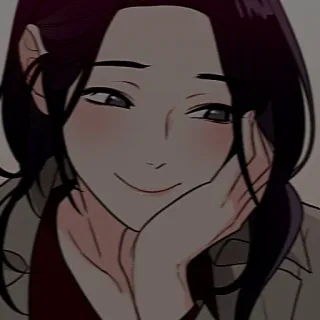 😊 bfe142b6 femme, dessin animé, portrait, sourire, animé telegram sticker