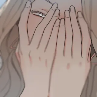 🖤 a3af0c28 лицо, руки, закрытие, глаза, мультфильм whatsapp sticker