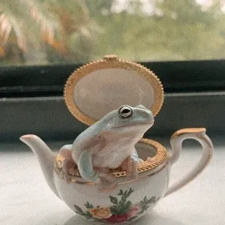 ๐ต 5c6b2601 frog, tea pot, amphibian, cute, animal, ornate telegram sticker