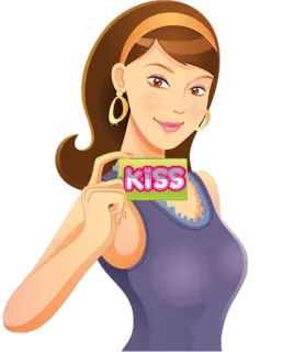 💋 a34021ee KISS 亲吻, 爱, 女孩, 卡通, 问候 telegram sticker